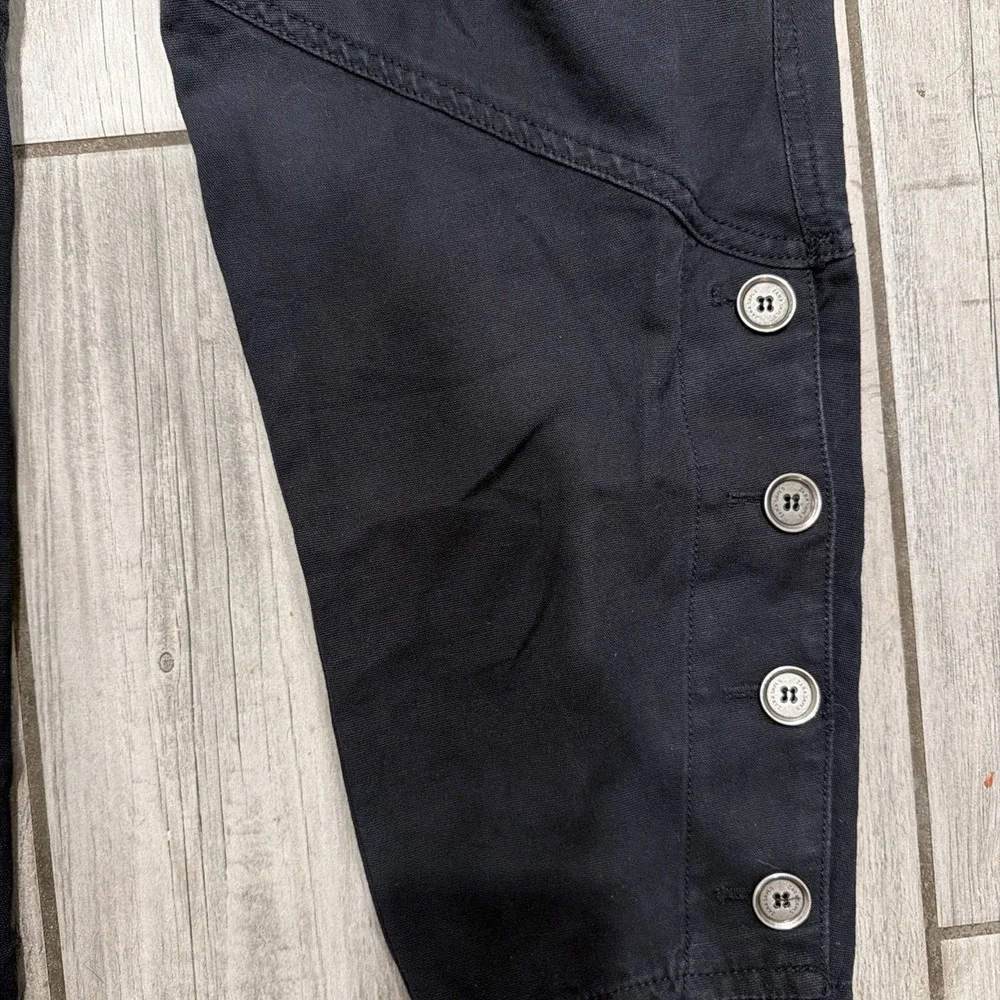 Zara SRPLS Women Cargo Crop Button Pants Black XS
